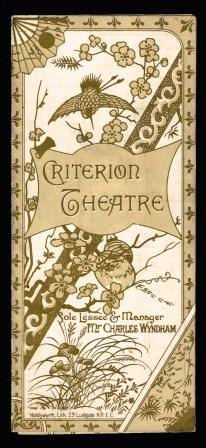 Image for Criterion Theatre Program; London, 1891