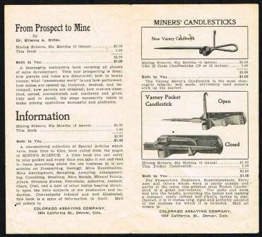 Image for Colorado Assaying Co. Trade Leaflet Books, Magazines and Mining Items for Sale, c1920