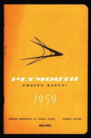 Image for Plymouth Owner's Manual, 1959