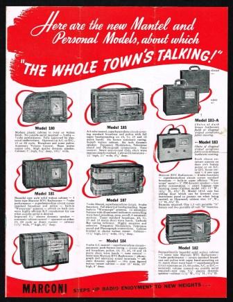 Image for Marconi Radio Receivers Sales Brochure - The Whole Town's Talking About the New Marconi Radio Sets