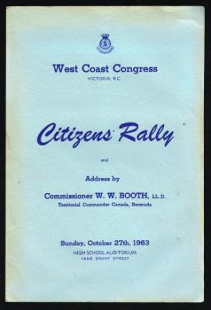 Image for Citizens' Rally and Address By Commissioner W. W. Booth