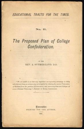 Image for The proposed plan of college Confederation