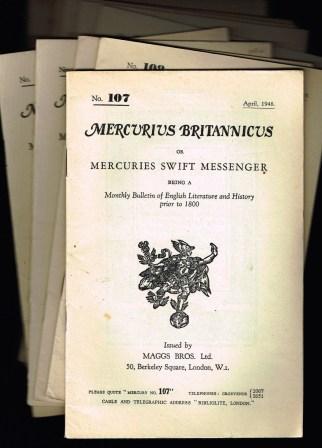 Image for Mercurious Britannicus, or, Mercuries Swift Messenger Being a Monthly Bulletin of English Literature and History Prior to 1800