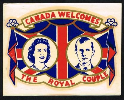 Image for Unused Decal Commemmorating the Royal Visit of 1951 of Princess Elizabeth and the Duke of Edinburgh