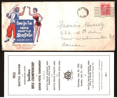 Image for Seattle Seafair 1955 Envelope and Enclosures for Firearms Competitions
