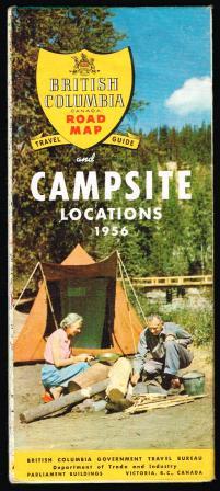 Image for British Columbia Road Map, Travel Guide and Campsite Locations, 1956