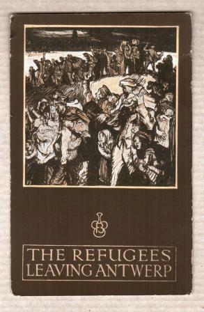 Image for The Refugees Leaving Antwerp, in Belgium in 1914: Postcard, Poster Style