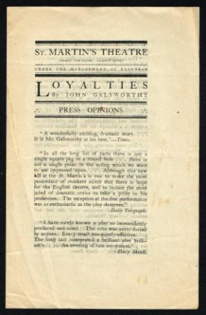 Image for Loyalties; Press Opinions, 1922