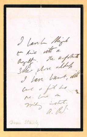 Image for Autograph Note on Mourning Paper: Undated