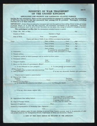 Image for Application for Priority for Eastbound Atlantic Passage