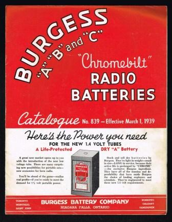 Image for Burgess A B and C 'Chromebilt Radio Batteries Catalogue; 1939