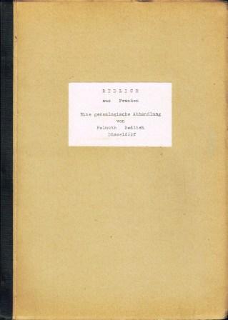 Image for Redlich Aus Franken: Eine Genealogische Abhandlung Von Helmuth Redlich